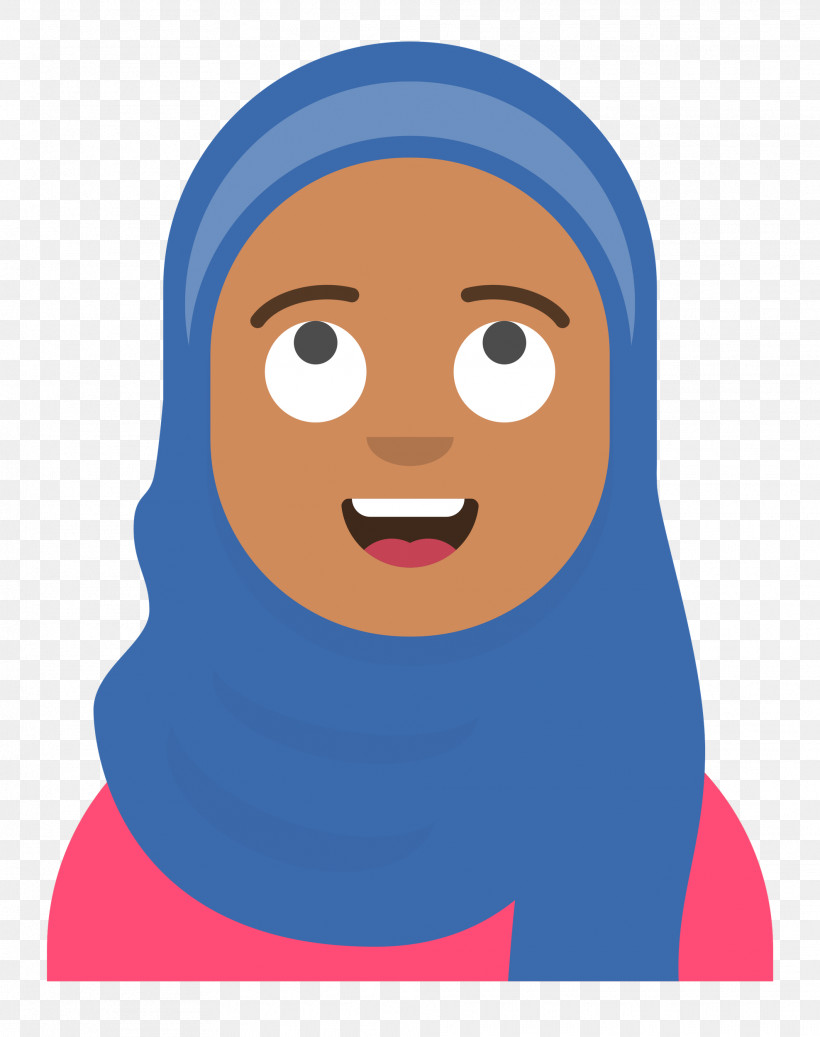 Hijab Avatar, PNG, 1976x2500px, Face, Cartoon, Electric Blue M, Facial Hair, Forehead Download Free