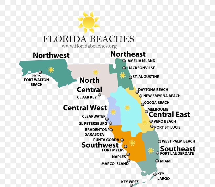 Jacksonville Beaches Destin Miami Beach Map, PNG, 673x711px, Watercolor, Cartoon, Flower, Frame, Heart Download Free