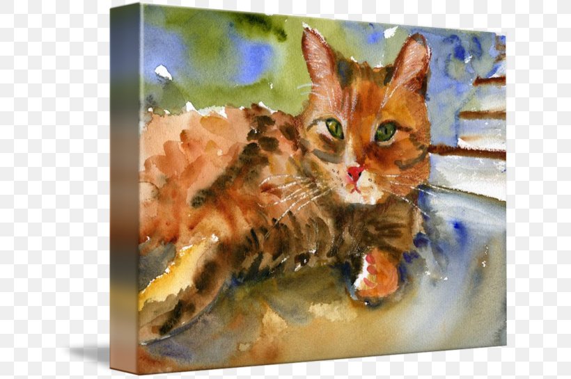Tabby Cat Kitten Watercolor Painting, PNG, 650x545px, Cat, Animal, Art, Artist, Calico Cat Download Free