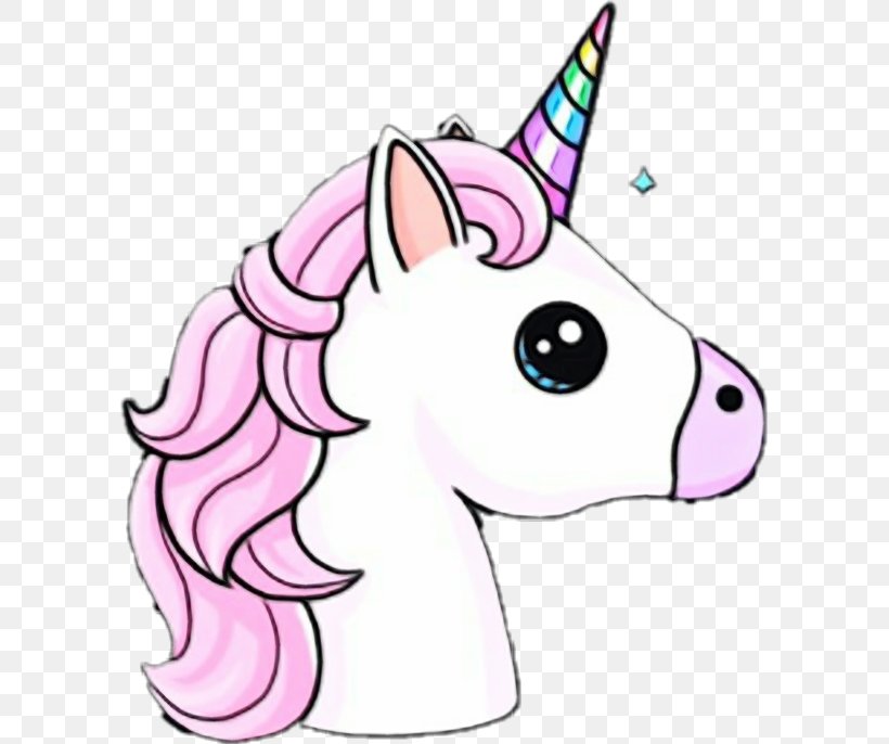 Pink Mane Clip Art Head Horse, PNG, 597x686px, Watercolor, Animal Figure, Cartoon, Fictional Character, Head Download Free