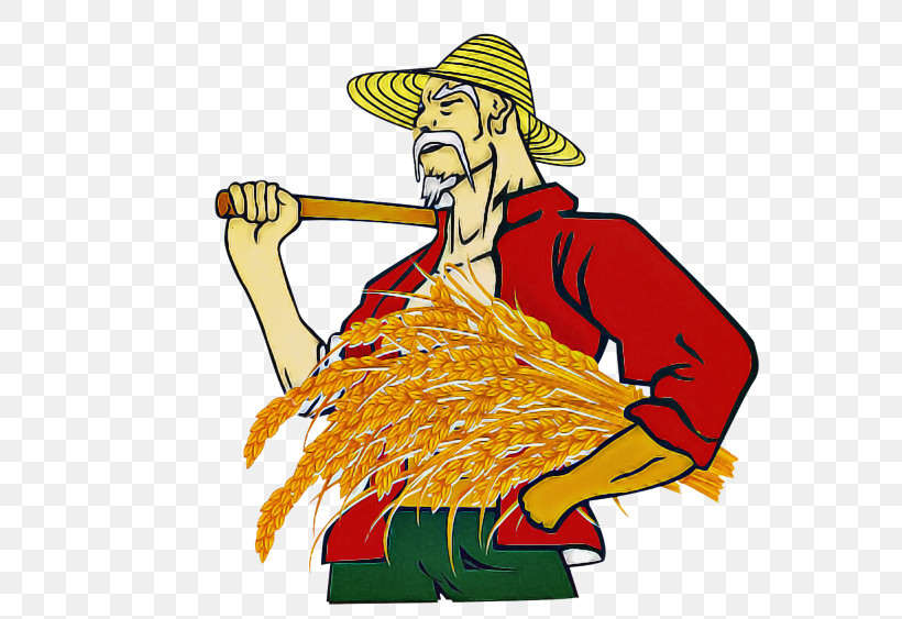 Agriculture Farmer Rice Paddy Field Harvest, PNG, 600x563px, Agriculture,  Cartoon, Farm, Farmer, Field Download Free