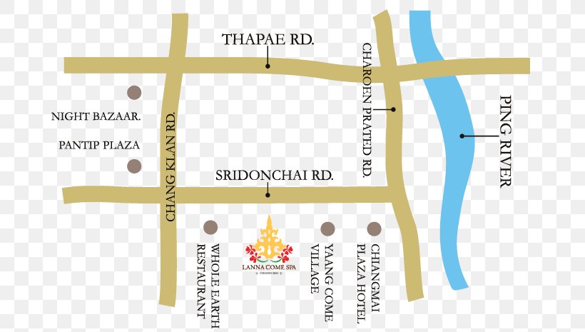 Lanna Come Spa Sridonchai Road Map Changklan Road, PNG, 698x465px, Map, Brand, Chiang Mai, Diagram, Mueang Chiang Mai District Download Free