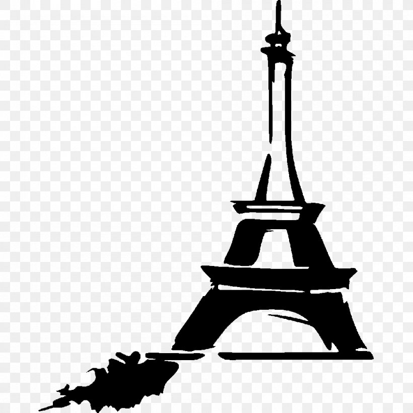 Eiffel Tower Drawing Silhouette, PNG, 1000x1000px, Eiffel Tower, Autocad Dxf, Black, Black And White, Drawing Download Free