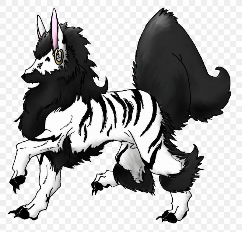 Canidae Horse Dog Demon Cartoon, PNG, 889x855px, Canidae, Black And White, Carnivoran, Cartoon, Claw Download Free