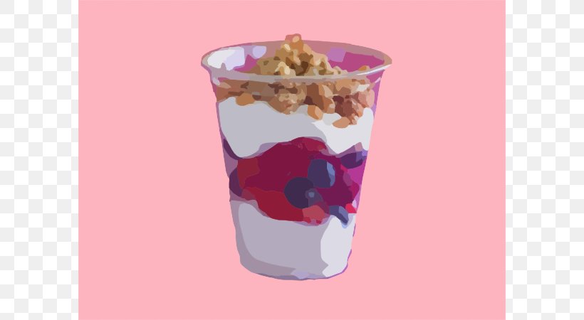 Ice Cream Parfait Frozen Yogurt Fruit Salad Clip Art, PNG, 600x450px, Ice Cream, Cup, Dairy Product, Dessert, Drawing Download Free