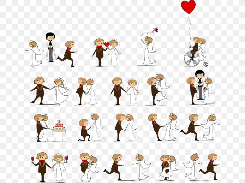 Wedding Invitation Cartoon Bride, PNG, 650x614px, Wedding Invitation, Area, Bride, Bridegroom, Cartoon Download Free