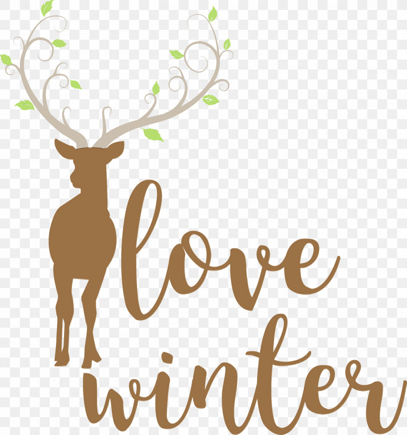 Reindeer, PNG, 2807x3000px, Love Winter, Antler, Biology, Deer, Logo Download Free
