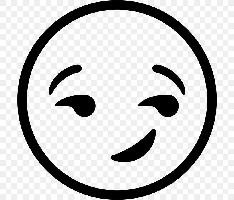 Smirk Emoji Emoticon Smiley Wink, PNG, 700x700px, Smirk, Area, Black, Black And White, Conversation Download Free