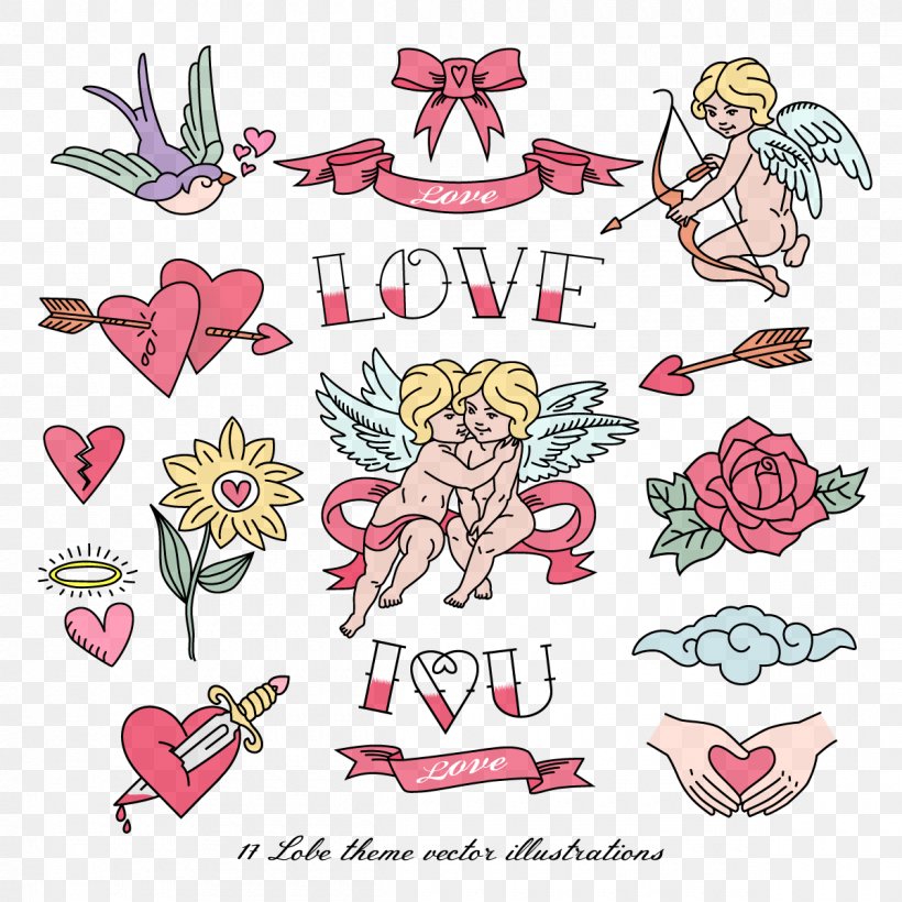 Tattoo Euclidean Vector Illustration, PNG, 1200x1200px, Watercolor, Cartoon, Flower, Frame, Heart Download Free