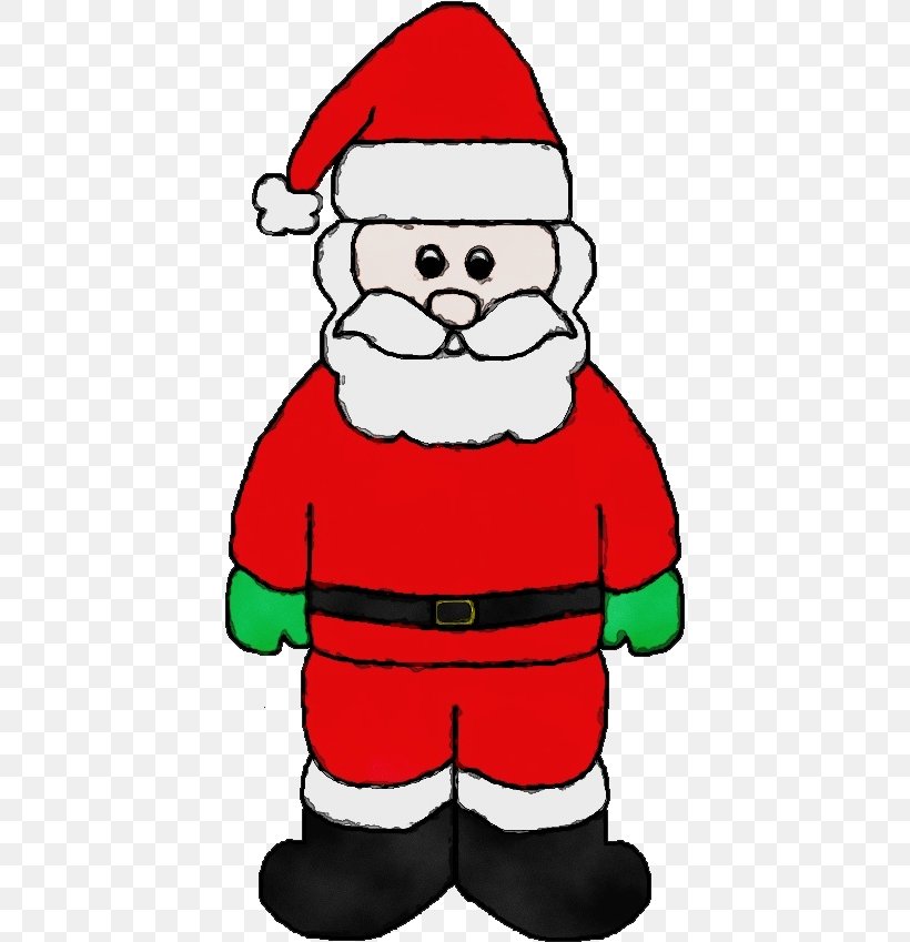 Santa Claus, PNG, 415x849px, Watercolor, Cartoon, Christmas, Facial Hair, Fictional Character Download Free