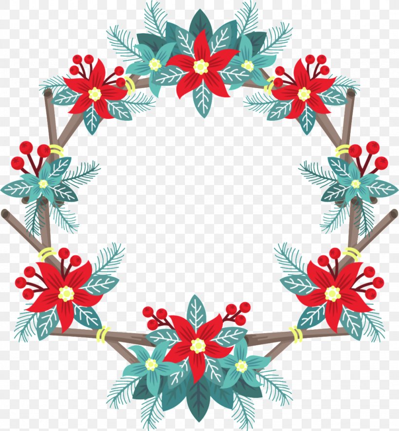 Red Christmas Ornament, PNG, 1024x1106px, Garland, Christmas Day, Christmas Decoration, Christmas Ornament, Floral Design Download Free