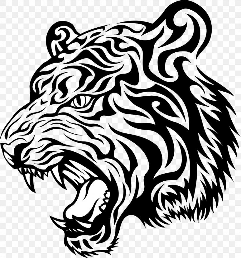 Tiger Head Drawing Clip Art, PNG, 870x932px, Tiger, Art, Big Cat, Big Cats, Black Download Free