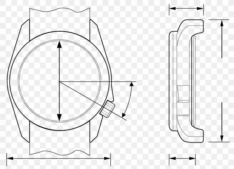 Technical Drawing Blueprint Watch Industrial Design, PNG, 841x609px, Technical Drawing, Area, Artwork, Black And White, Blueprint Download Free