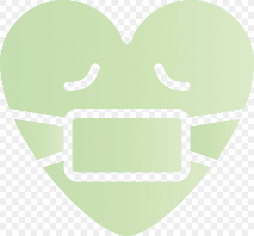 Green Facial Expression Head Heart Smile, PNG, 3000x2787px, Emoji, Corona Virus Disease, Facial Expression, Gesture, Green Download Free