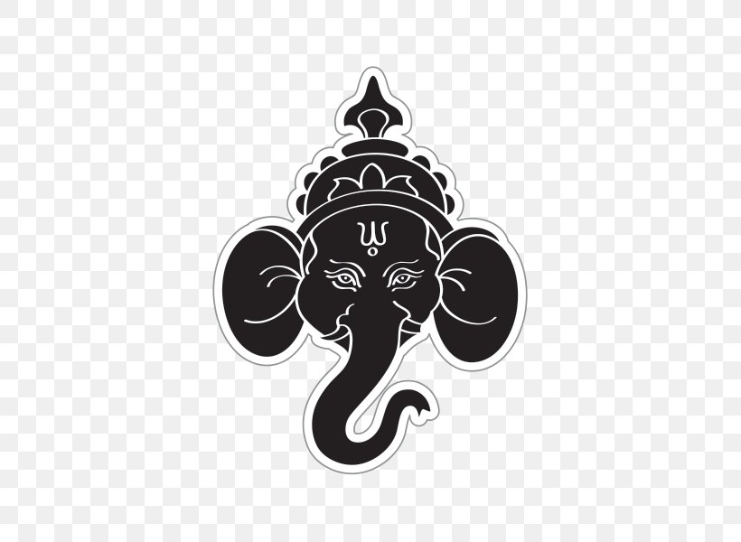 India Ganesha Wall Decal Sticker, PNG, 600x600px, India, Black And White, Decal, Decorative Arts, Elephant Download Free