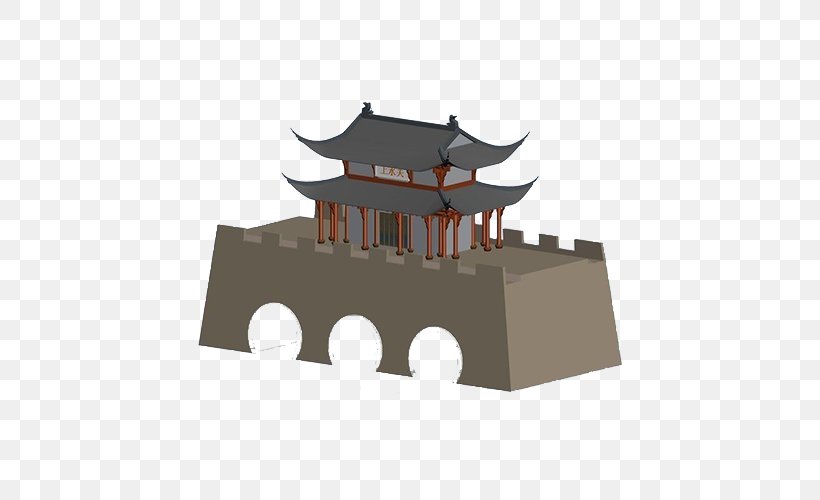 Paifang Building 3D Modeling Defensive Wall, PNG, 500x500px, 3d Computer Graphics, 3d Modeling, Paifang, Ancient History, Architecture Download Free
