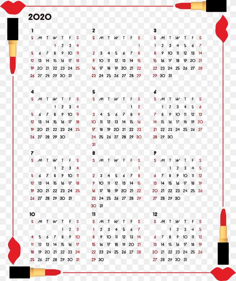 2020 Yearly Calendar Printable 2020 Yearly Calendar Year 2020 Calendar, PNG, 2516x3000px, 2020 Calendar, 2020 Yearly Calendar, Calendar, Line, Number Download Free