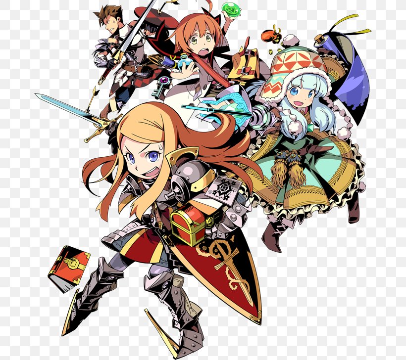 Etrian Mystery Dungeon Etrian Odyssey 2 Untold: The Fafnir Knight Pokémon Mystery Dungeon: Blue Rescue Team And Red Rescue Team Etrian Odyssey V: Beyond The Myth Nintendo 3DS, PNG, 682x728px, Watercolor, Cartoon, Flower, Frame, Heart Download Free