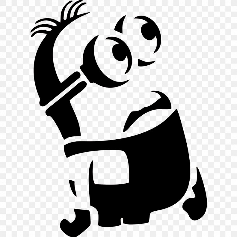 Silhouette Stencil YouTube Minions Clip Art, PNG, 900x900px, Silhouette, Artwork, Black, Black And White, Despicable Me Download Free