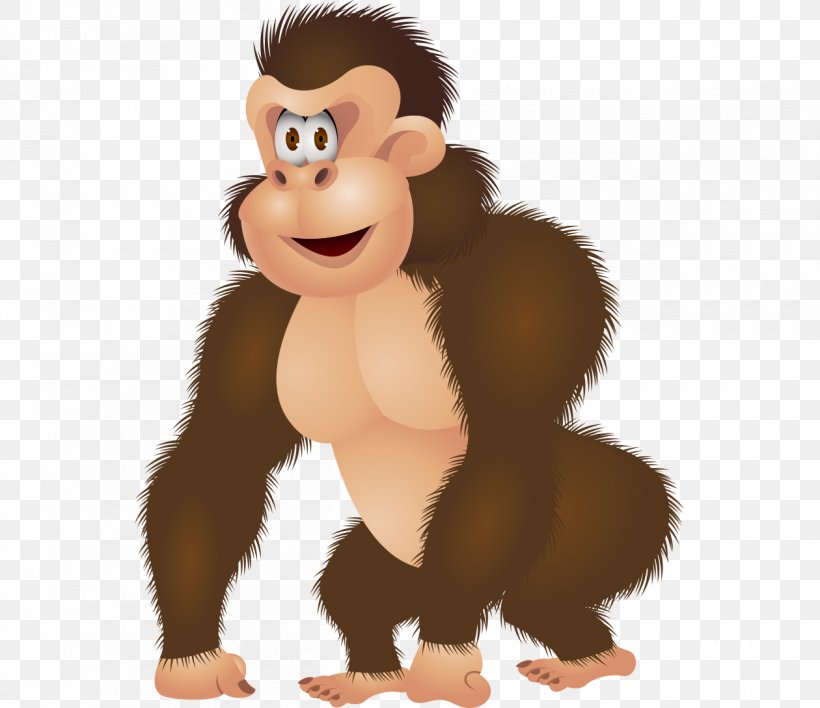 Gorilla Ape King Kong Illustration, PNG, 1260x1088px, Gorilla, Animation, Ape, Carnivoran, Cartoon Download Free