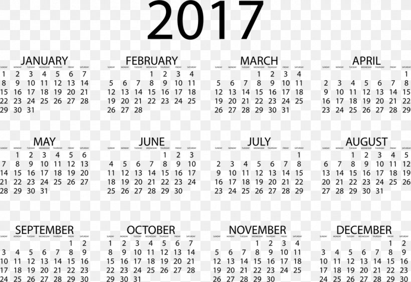 Calendar 0 Clip Art, PNG, 1100x755px, 2017, 2018, Calendar, Black And White, Brand Download Free