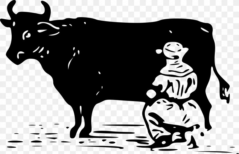 Dairy Cattle Milking Goat, PNG, 2400x1552px, Cattle, Art, Black, Black And White, Bull Download Free