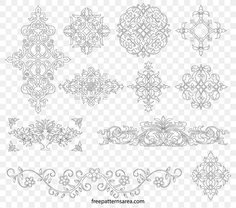 Ornament Floral Design Pattern, PNG, 800x721px, Ornament, Area, Black, Black And White, Border Download Free