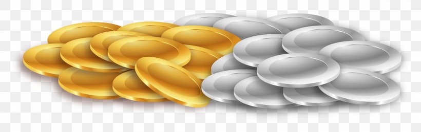 Silver Coin Euclidean Vector Gold Coin, PNG, 2296x723px, Silver Coin, Coin, Commodity, Flat Design, Food Download Free