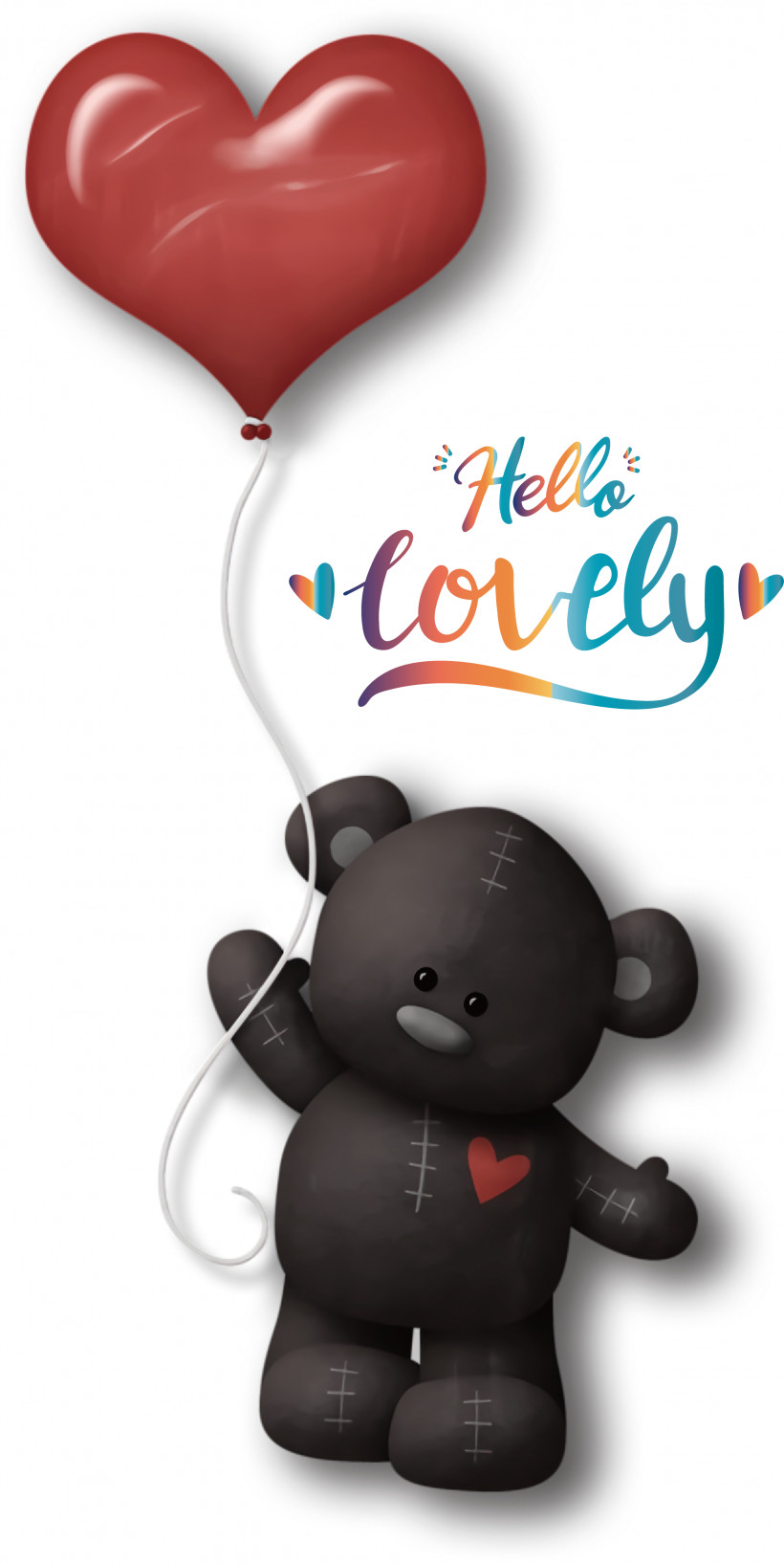 Teddy Bear, PNG, 2005x4001px, Digital Art, Cartoon, Drawing, Heart, Line Art Download Free