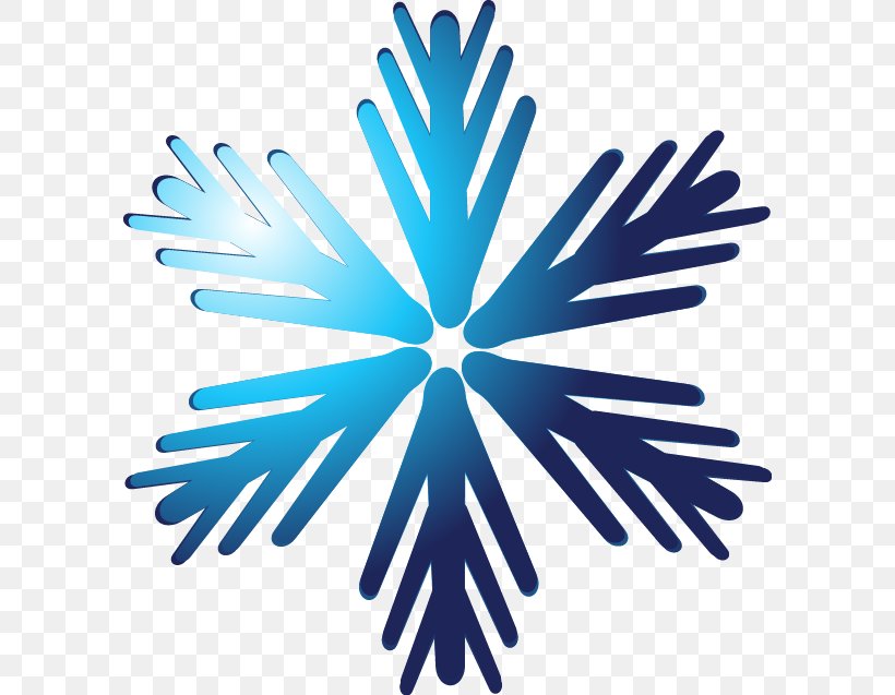 Snowflake Icon, PNG, 594x637px, Snowflake, Blue, Hand, Logo, Snow Download Free