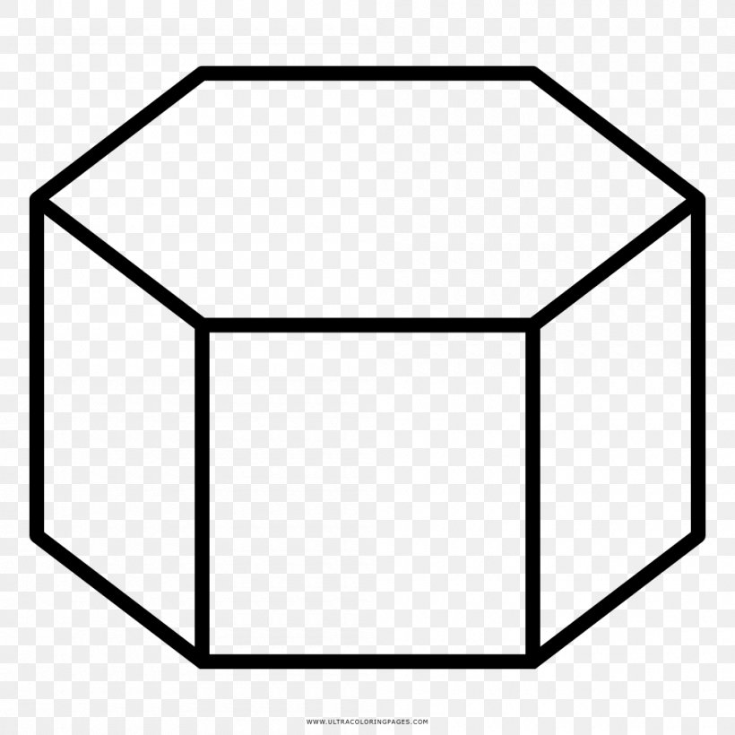 Hexagonal Prism Triangular Prism Pyramid, PNG, 1000x1000px, Hexagonal Prism, Area, Black, Black And White, Cube Download Free