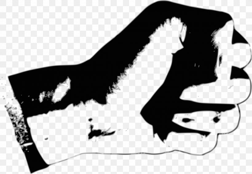 Raised Fist Clip Art, PNG, 2400x1662px, Fist, Art, Black, Black And White, Carnivoran Download Free