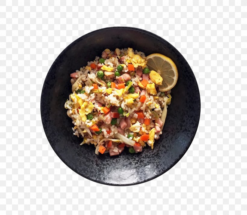 Yangzhou Fried Rice Breakfast Ham Vegetarian Cuisine, PNG, 1285x1121px, Fried Rice, Breakfast, Cuisine, Dish, Eating Download Free