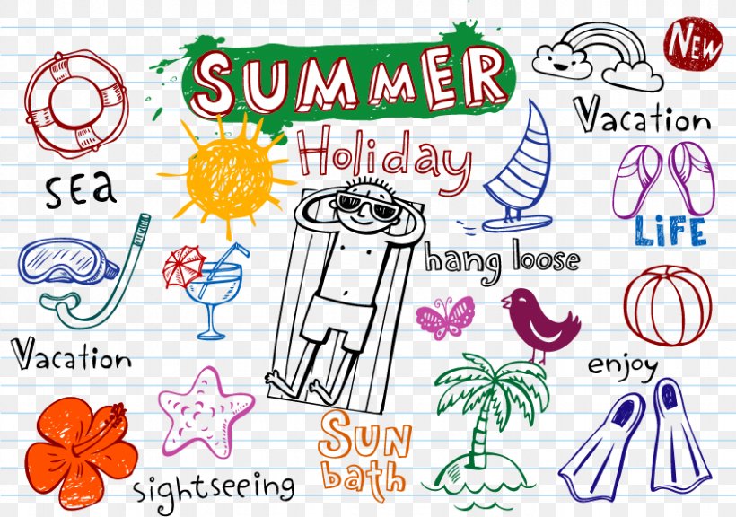 Summer Element Drawing Euclidean Vector, PNG, 845x594px, Drawing, Area, Art, Clip Art, Craft Download Free