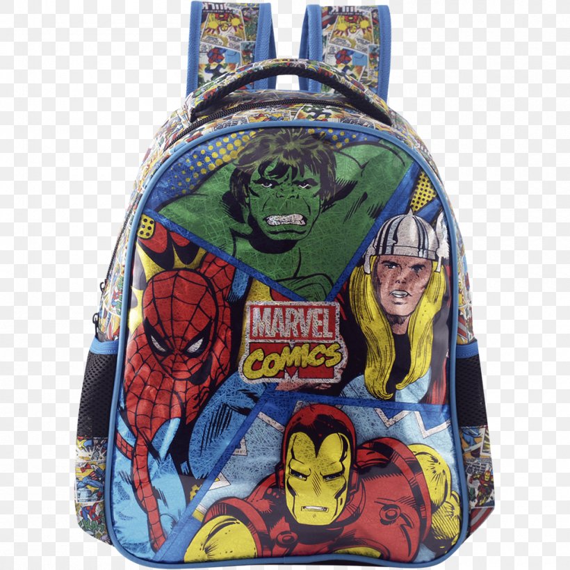 Backpack Brazil Marvel Comics School Supplies, PNG, 1000x1000px, Backpack, American Comic Book, Avengers, Bag, Brazil Download Free