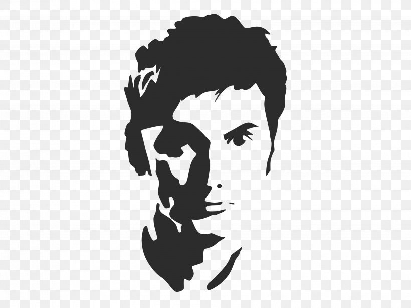 David Tennant Tenth Doctor Doctor Who Silhouette Stencil, PNG, 3413x2560px, David Tennant, Art, Black, Black And White, Doctor Who Download Free