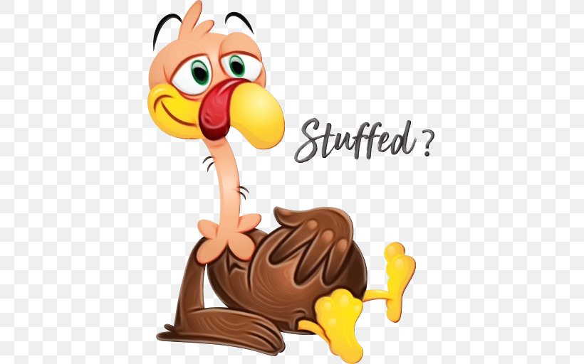 Turkey Thanksgiving Cartoon, PNG, 512x512px, Watercolor, Beak, Cartoon, Chicken, Food Download Free