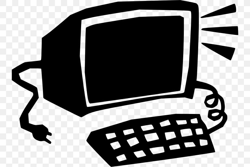 Computer Cartoon Clip Art, PNG, 744x551px, Computer, Area, Black, Black And  White, Brand Download Free