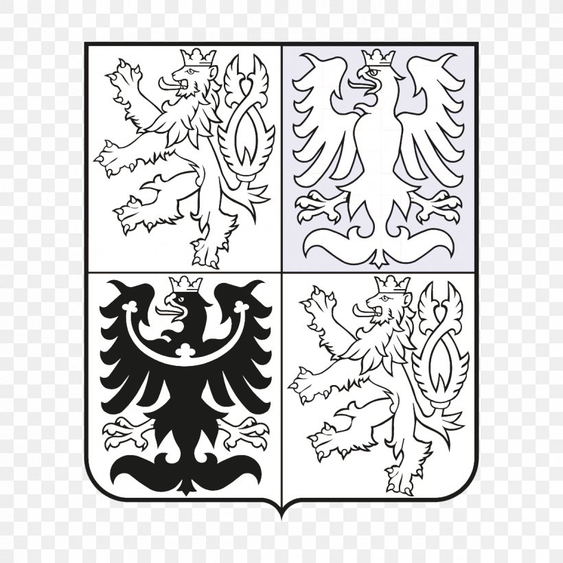 Coat Of Arms Of The Czech Republic Flag Of The Czech Republic Staatssymbole Tschechiens, PNG, 1200x1200px, Czech Republic, Area, Art, Black, Black And White Download Free