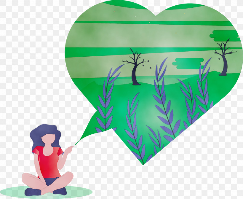 Green Heart, PNG, 3000x2456px, Heart, Abstract, Cartoon, Girl, Green Download Free