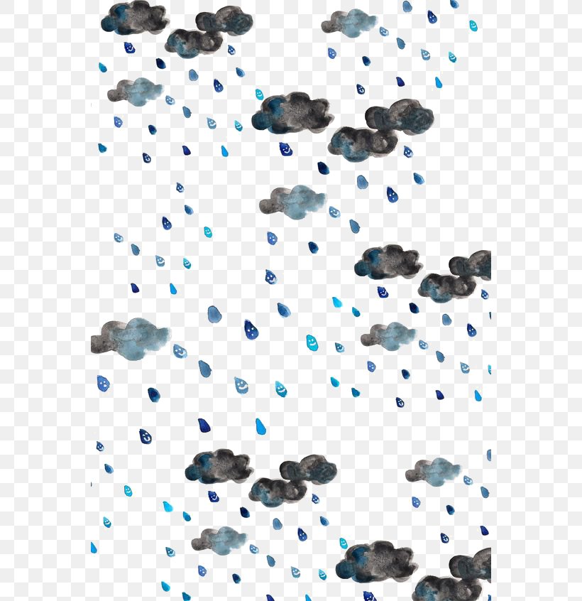 Cloud Rain Drawing Illustration, PNG, 564x846px, Cloud, Art, Blue, Drawing, Drop Download Free