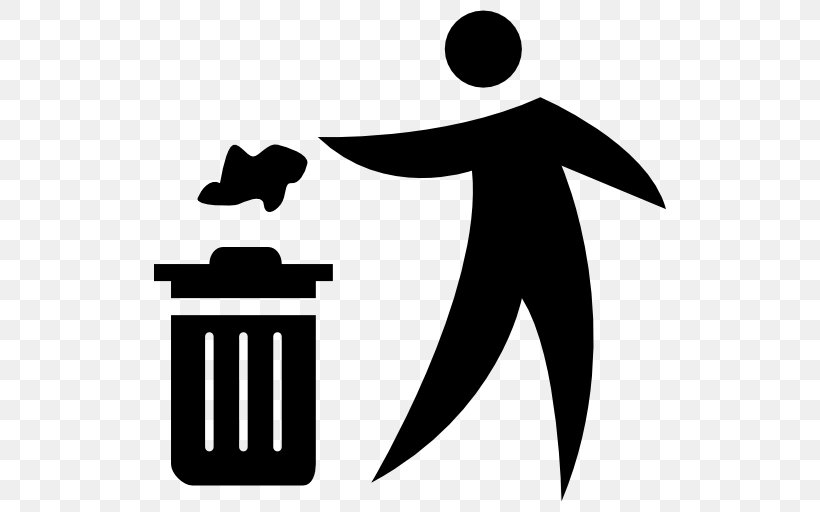 Rubbish Bins & Waste Paper Baskets Recycling Bin, PNG, 512x512px, Paper, Artwork, Black, Black And White, Logo Download Free