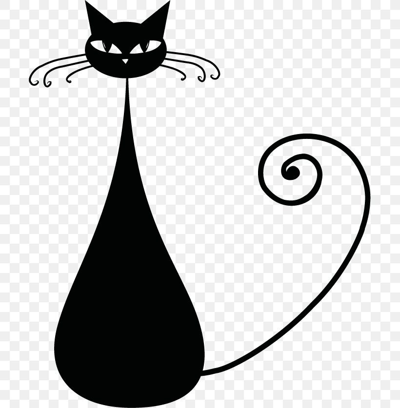 Black Cat Kitten Clip Art, PNG, 701x837px, Cat, Artwork, Black, Black And White, Black Cat Download Free
