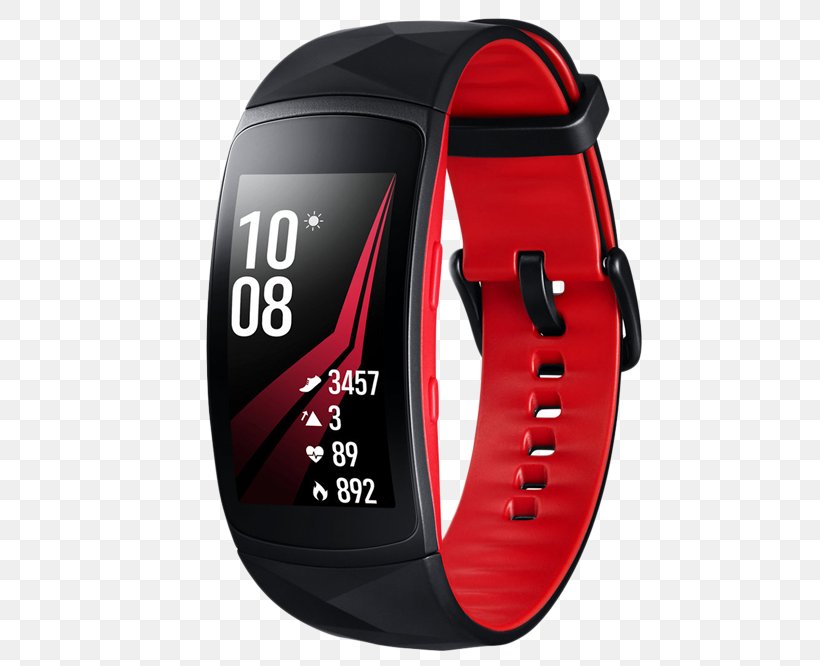 Samsung Gear Fit2 Pro Samsung Galaxy Gear Smartwatch, PNG, 666x666px, Samsung Gear Fit, Activity Tracker, Brand, Hardware, Red Download Free