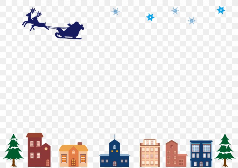 Santa City Skyline Frame, PNG, 842x595px, Santa Claus, Area, Brand, Christmas Day, Christmas Tree Download Free