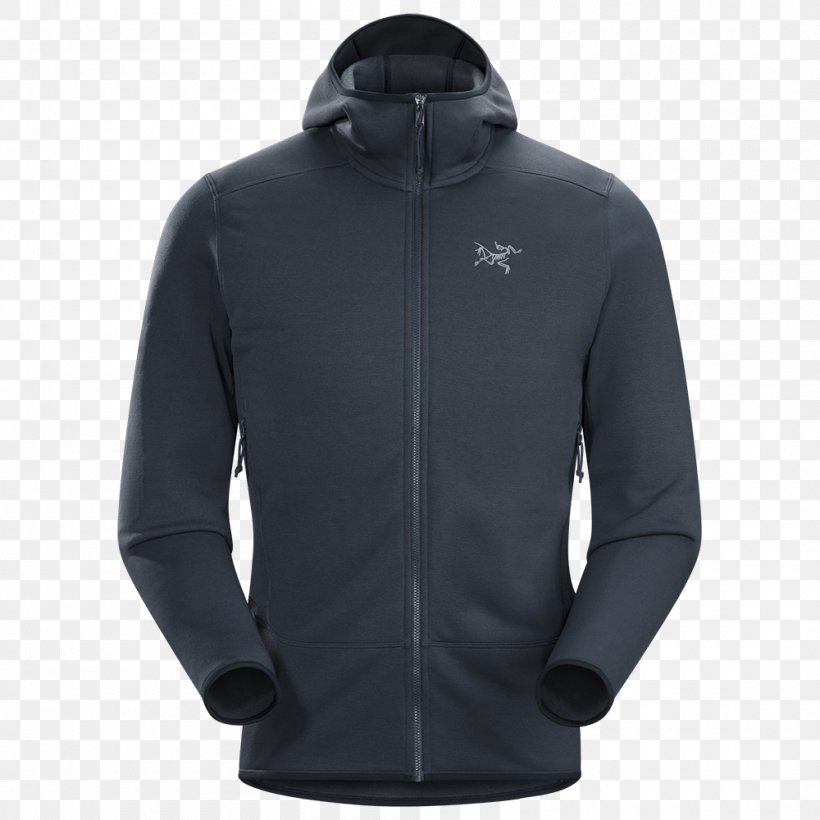 Hoodie Arc'teryx Polar Fleece T-shirt Jacket, PNG, 1000x1000px, Hoodie, Black, Clothing, Fleece Jacket, Hood Download Free