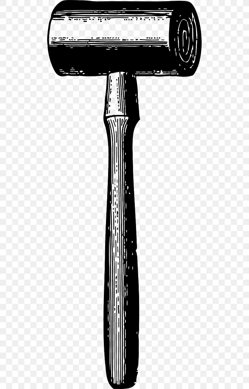 Mallet Hammer Clip Art, PNG, 640x1280px, Mallet, Black And White, Brush, Court, Gavel Download Free