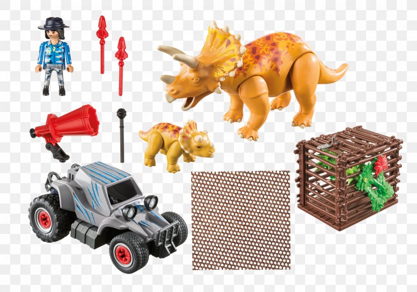 Playmobil 0 Off-road Vehicle Triceratops Car, PNG, 2000x1400px, 9434, Playmobil, Animal Figure, Car, Dinosaur Download Free