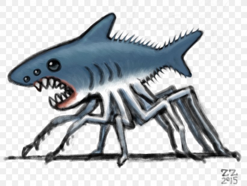 Tiger Shark Spider Animal, PNG, 1350x1020px, Shark, Animal, Cartilaginous Fish, Chondrichthyes, Drawing Download Free