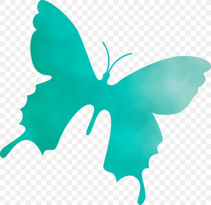 Leaf Turquoise Plants Plant Structure Biology, PNG, 3000x2917px, Butterfly Background, Biology, Flying Butterfly, Leaf, Paint Download Free